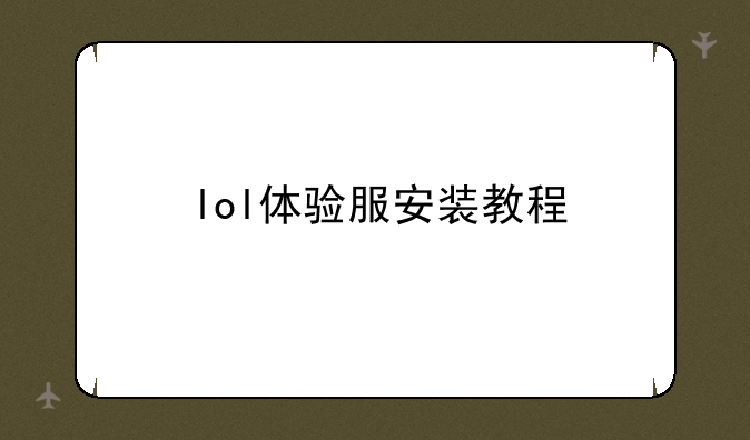 lol体验服安装教程