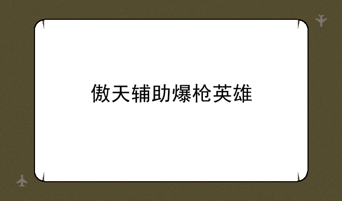 傲天辅助爆枪英雄
