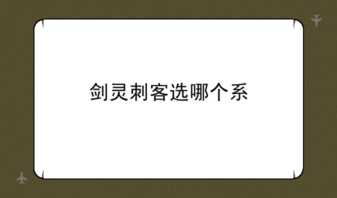 剑灵刺客选哪个系