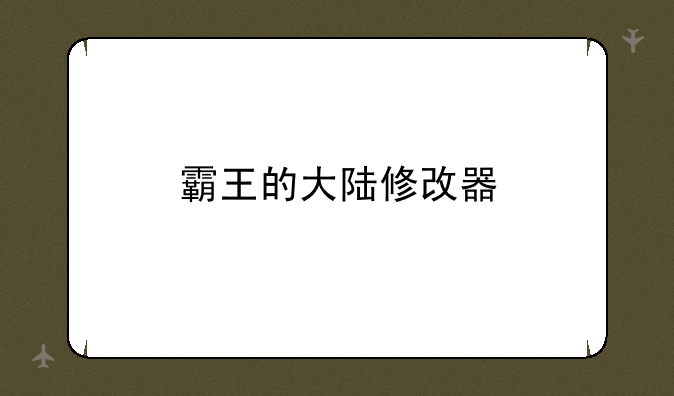 霸王的大陆修改器