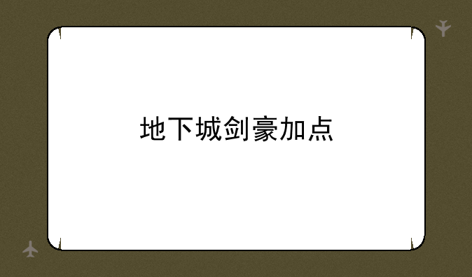 地下城剑豪加点