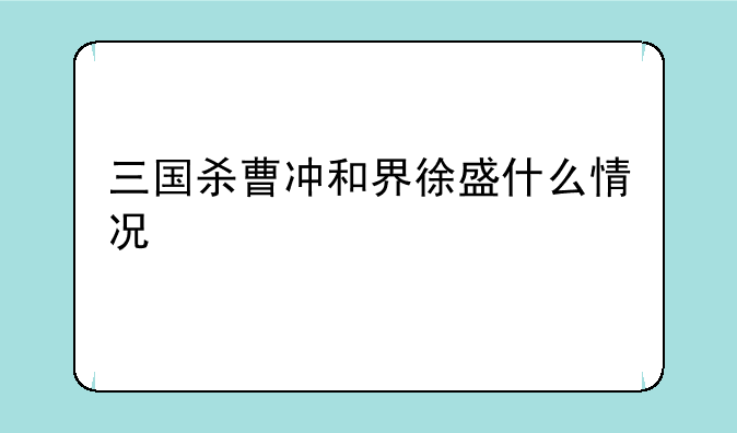 三国杀曹冲和界徐盛什么情况