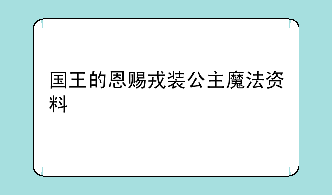 国王的恩赐戎装公主魔法资料