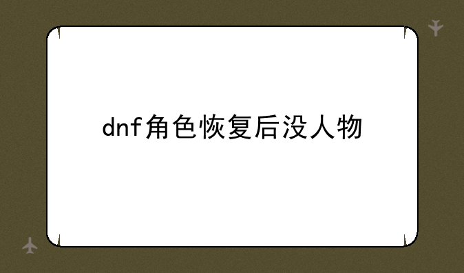 dnf角色恢复后没人物