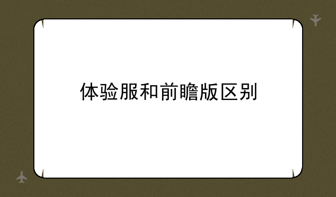 体验服和前瞻版区别