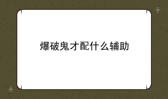 爆破鬼才配什么辅助