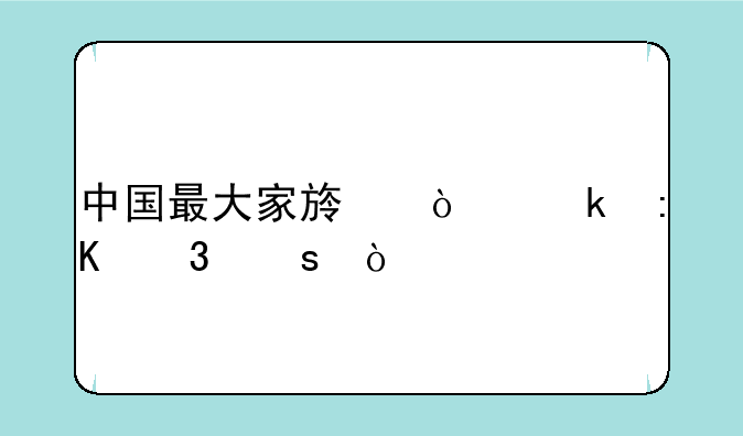 中国最大家族企业排行榜？
