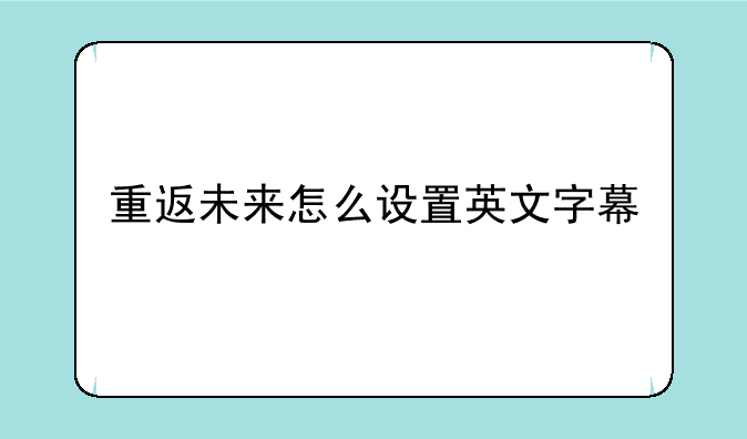 重返未来怎么设置英文字幕