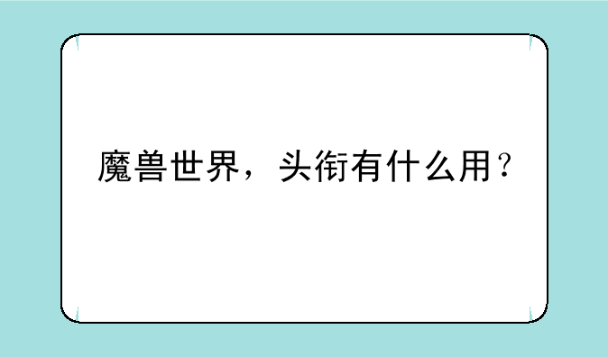 魔兽世界，头衔有什么用？