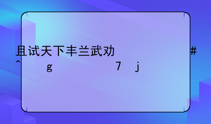 且试天下丰兰武功什么时候恢复的