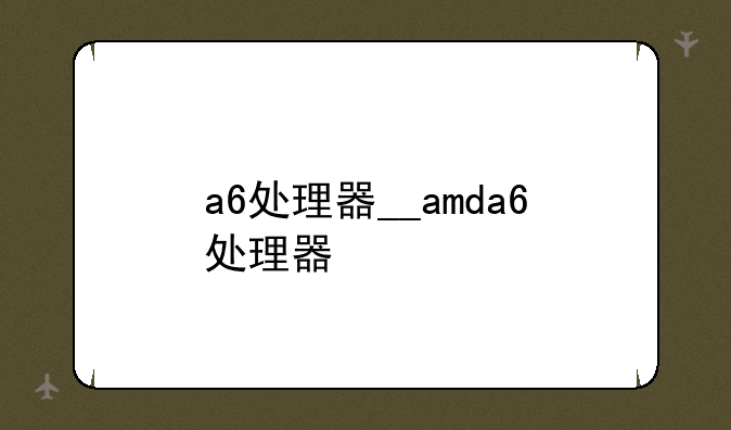 a6处理器__amda6处理器