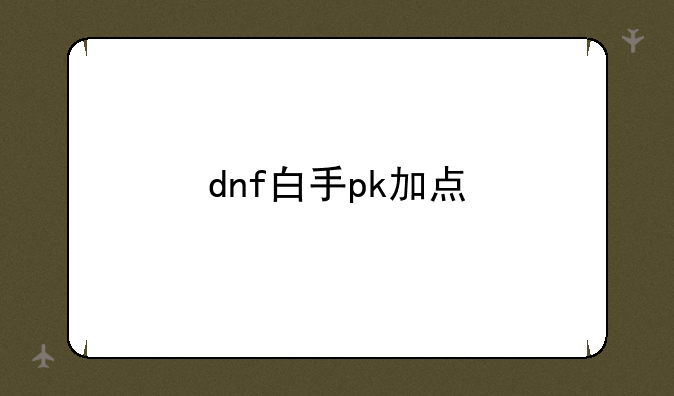 dnf白手pk加点