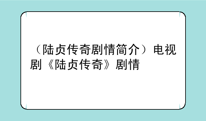 （陆贞传奇剧情简介）电视剧《陆贞传奇》剧情